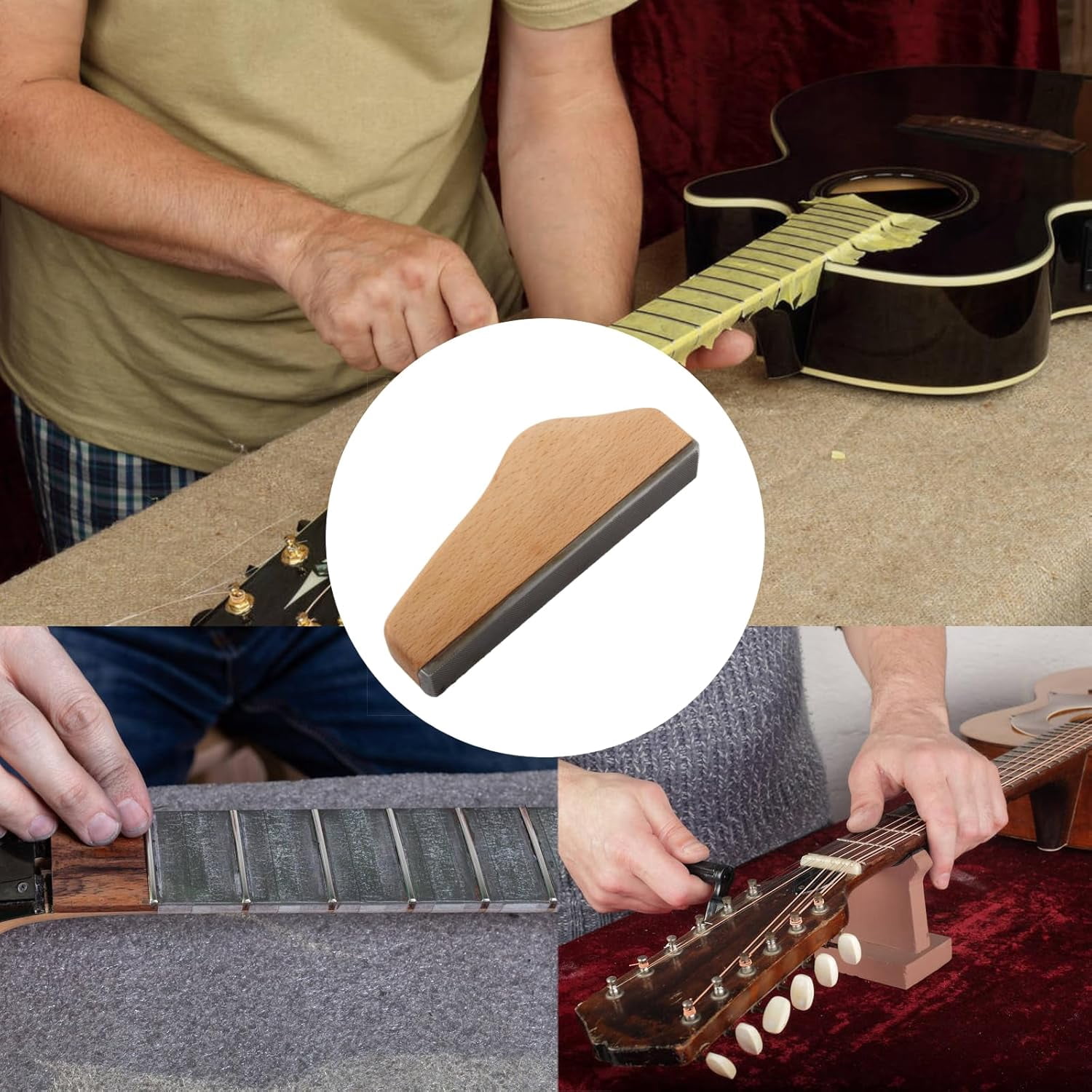 RVKXHD Fret Leveling Beam 6 Inch Guitar Fret Leveling File with Precision Ground Surface for Guitar Bass Fretwork Professional Luthier Maintenance Tool