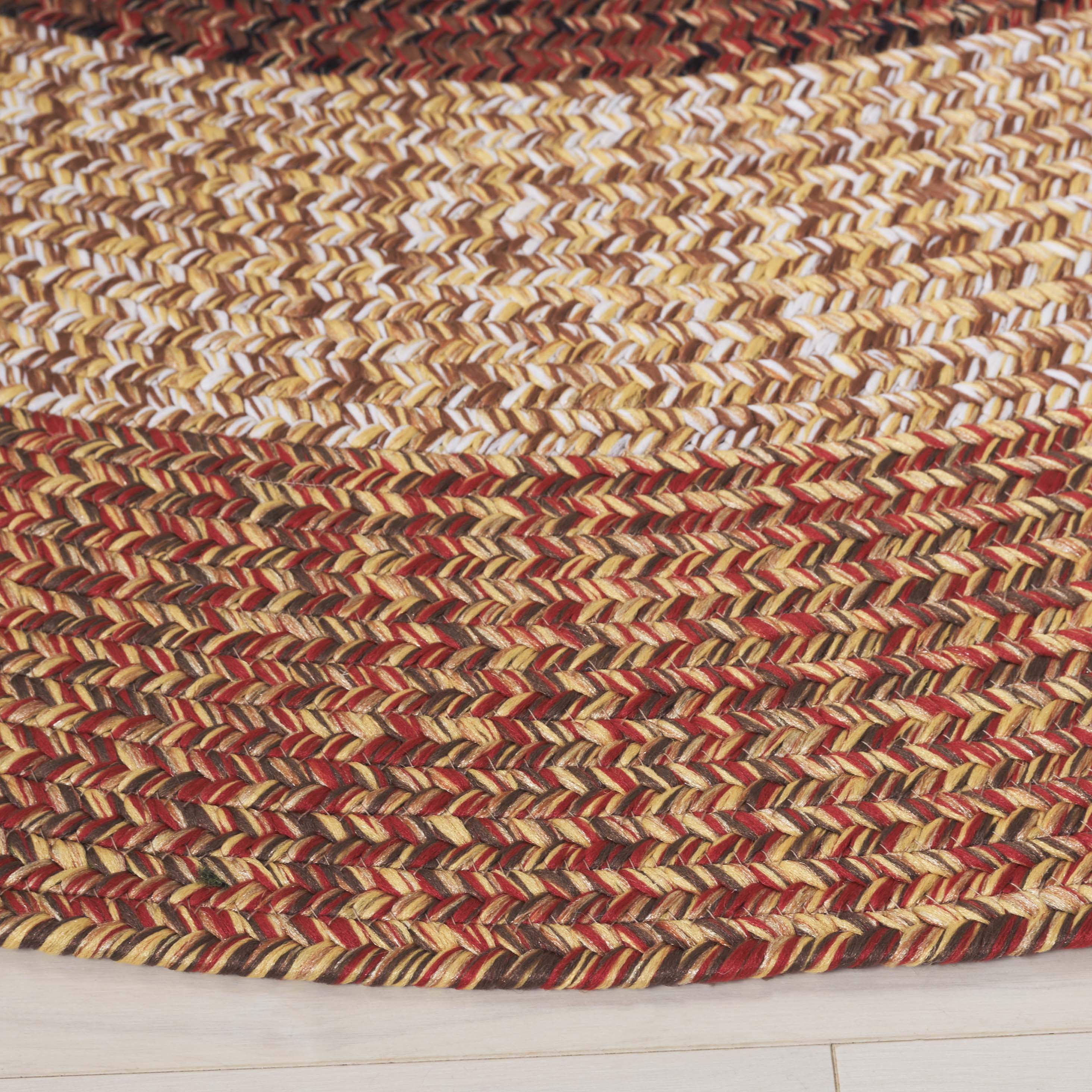 SAFAVIEH Braided Kent Geometric Machine Washable Reversible Area Rug, Rust/Red, 3' x 3' Round