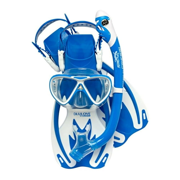 Set Cressi Rocks Kids Dry Azul/Blanco Talla L/Xl 21/24 Mx Kids