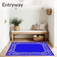 thumbnail image 3 of ODIKA 3'x5' Machine Washable Non-Slip Area Rug, Elegant Floral Swirls With Dancing Accents Design High Traffic Rug with Pad, Blue, 646439, 3 of 8
