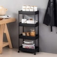 thumbnail image 3 of 4 Tier Storage Cart Slim Slide Out Storage Utility Trolley Cart with Wheels Tower Rack Shelf for Kitchen Bathroom Laundry Narrow Places, 3 of 10