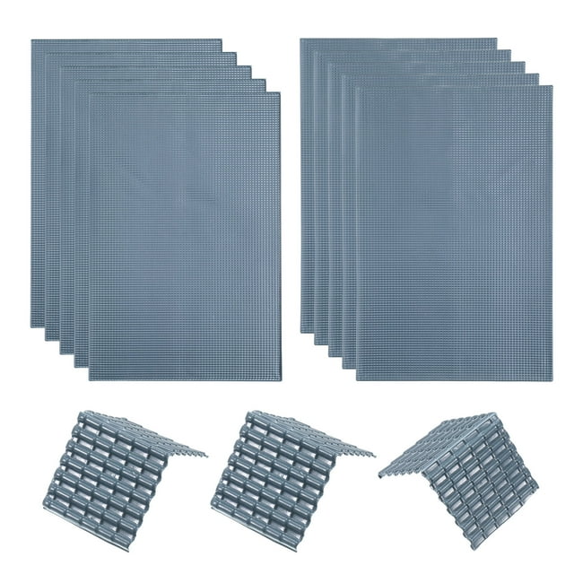 Unique Bargains Tuiles Miniatures pour Toit en PVC pour Construction de Modèles Maisons de Poupées Jardin Gris Foncé Lot de 10,1:100