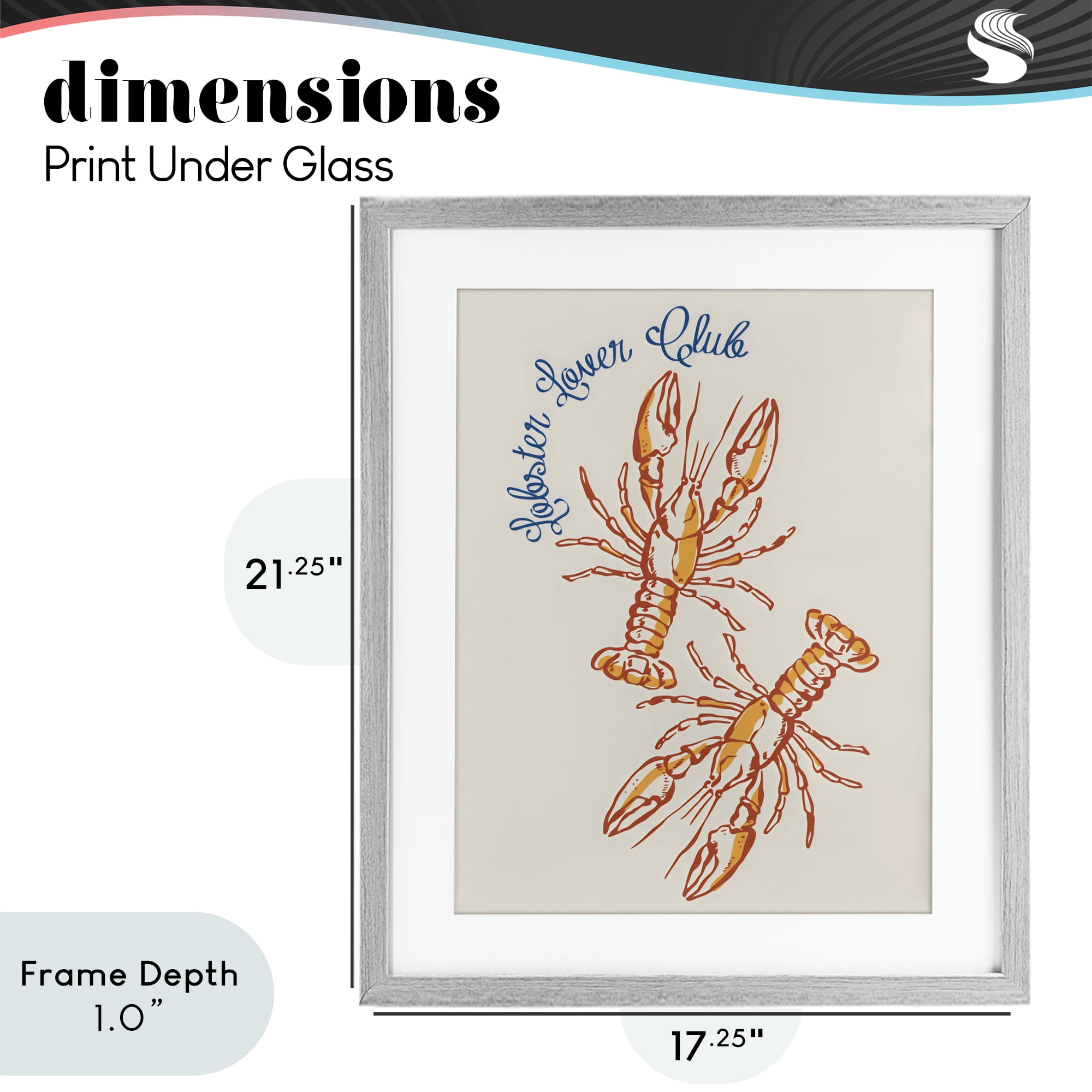 Stupell Industries Lobster Lover Club Gray Framed Print Under Glass, design by The Prints Vibe