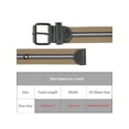 thumbnail image 4 of INSPIRE CHIC Unisex Canvas Belt Classic Black Buckle All-Match Casual for Pants Braided Belts Khaki 120x3.8/47.2x1.5", 4 of 6