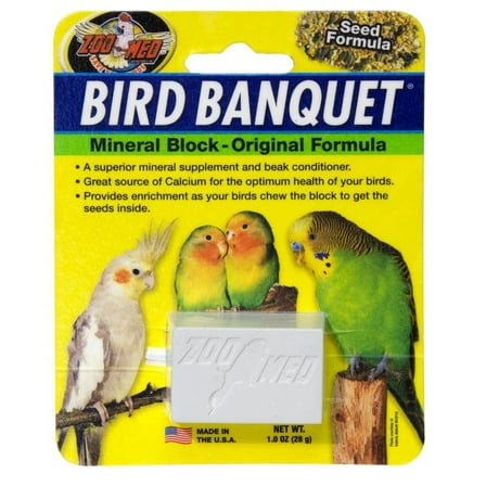 Zoo Med Bird Banquet Mineral Block Original Seed Formula [Food & Treats] 3 oz (3 x 1 oz)