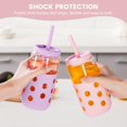 thumbnail image 2 of Mrsdry Drinking Glasses Set of 4, 16oz Glass Cups with Lids and Straws as Coffee Bar Accessories, Iced Coffee Cup Reusable for Gifts, Home Essential, 2 of 9