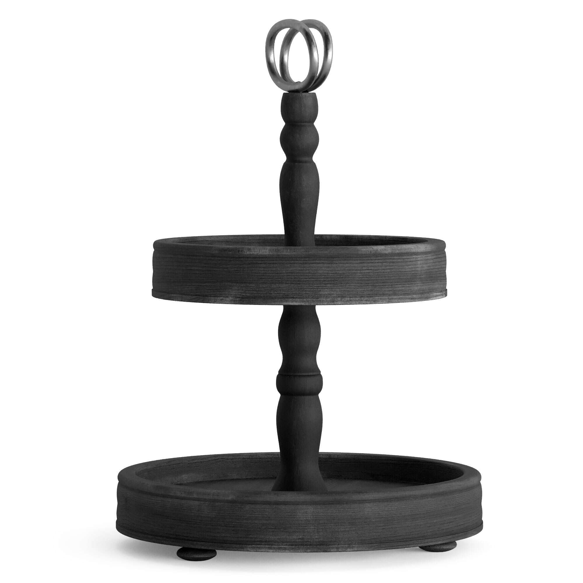 Barnyard Designs Tiered Tray Decor, Wood Decorative Tray Serving Stand