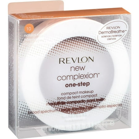 Revlon New Complexion One - Step Compact Makeup, 10 Natural Tan, 0.35 oz