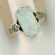 thumbnail image 2 of 1pc Stylish Vintage Opal Ring for Men - Elegant Square Design with Silvery Finish, 2 of 4