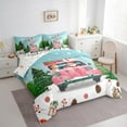 thumbnail image 3 of Castle Fairy Teens Children Kawaii Santa Claus Dog 7Pcs Bedding Comforter Set,Pink Truck Queen Bedding Sets Super Cozy,Merry Christmas Tree Queen Sheet Sets,Microfiber Bedroom Decor, 3 of 8