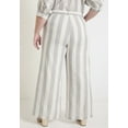 thumbnail image 2 of June + Vie Women's Plus Size Curvie Fit High-Waisted Wide-Leg Linen Pant, 2 of 3