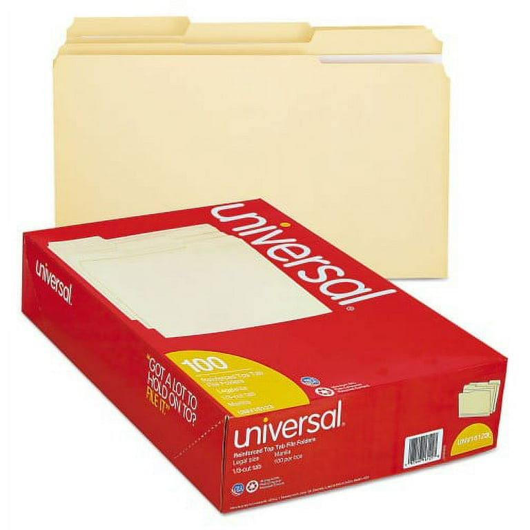 Double-Ply Top Tab Manila File Folders, 1/3-Cut Tabs: Assorted, Legal Size, 0.75 Double-Ply Top Tab Manila File Folders, 1/3-Cut Tabs: Assorted, Legal Size, 0.75