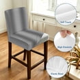 thumbnail image 4 of Grey Ombre Bar Stool Cover Set of 4, Farmhouse Gray Gradient Modern Art Stretch Bar Chair Cover, Removable Washable Pub Counter Stool Chair Slipcover for Kitchen Dining Room Pub Cafe, 4 of 9