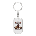 thumbnail image 1 of Get Rid Of Your Fear Hunter'S Keychain Stainless Steel or 18k Gold Dog Tag Keyring, 1 of 8