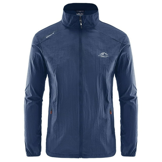 LOVZFMLL Jackets for Men Casual Solid Sports Long Sleeve Zipper Lightweight Drying Sun-proof