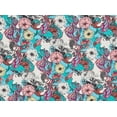 thumbnail image 2 of Zelouf Pop Floral On Belle Crepe  , Sewing, DIY, Crafts Fabric by the Yard, 458Ltturq/coral, 3 Yard, 2 of 2