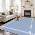 thumbnail image 3 of Pure Light Blue Large Area Rug 8x10 FT, Non Slip Living Room Throw Carpet, Simple Solid Color Washable Soft Indoor Outdoor Carpet Non-Shedding Rug for Bedroom Dining Room, 3 of 9
