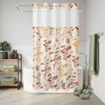 thumbnail image 6 of No Hook Shower Curtain, Orange Yellow Botanical Shower Curtains for Bathroom with See Through Top Window, Rustic Country Spring Floral Summer Leaf Waterproof Washable Bath Curtain Small Stall 36"x78", 6 of 9