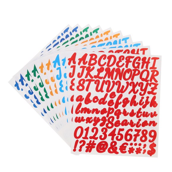 10 Sheets Self Adhesive Vinyl Letters Numbers Stickers Alphabet Letter Number DIY Decals