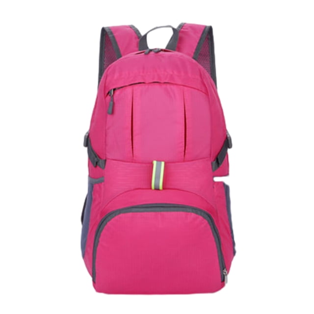 Naiovety Mochila impermeable y resistente al desgarro para acampar y hacer senderismo Mochila de viaje plegable al aire libre Mochilas de mochilero Rosa 20-35L