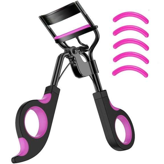 Eyelash Curler with Pads, Lash Curler with 5 Extra Silicone Replacement Pads, Achieve Perfect Curls in 5 Seconds