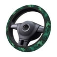 thumbnail image 2 of Gaeub Green Leave Fern Breathable Stretch Elastic Steering Wheel Cover, Cool in Summer and Warm in Winter, Universal 15 inch, 2 of 6