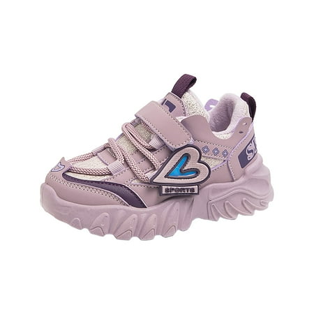 

Sopiago Girl Baby Shoes Fleece Lining Rubber Sole Non Slip Children s Casual Sports Shoes Lightweight Toddler Sneakers Girl Purple (Toddler/Little Kid/Big Kid) 2