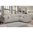 thumbnail image 2 of Contemporary Home Living 8.25' Cream Beige Linen Modular Sectional Sofa with Ottoman, 2 of 4
