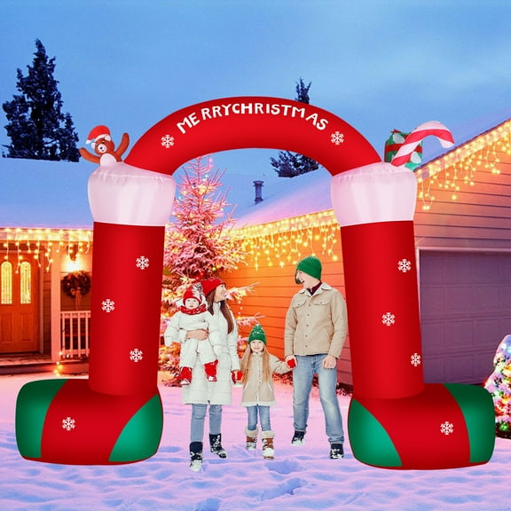 KALNUR Giant 12 FT Christmas Inflatables Archway Outdoor Decorations,Xmas Decoration for Yard Lawn Garden