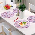 thumbnail image 3 of 15 Inch Round Grid Plate Mats Heat Non-Slip Resistant PVC Placemats for Kitchen Dining Table Decor Bows and Heart Pattern 4PCS, 3 of 5