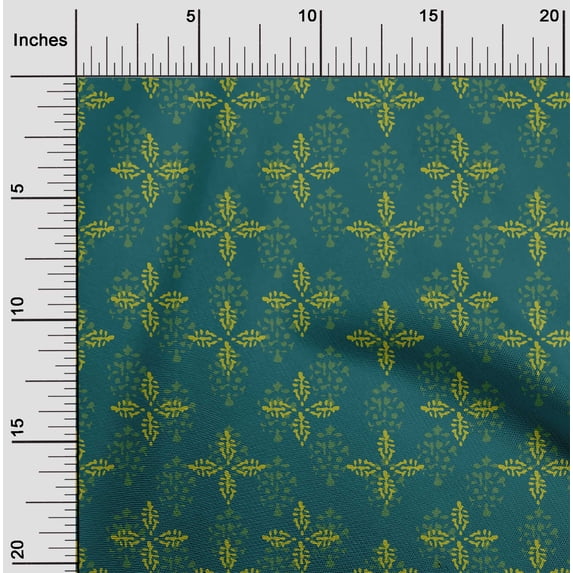 oneOone Silk Tabby Fabric Floral Block Decor Fabric Printed BTY 42 Inch Wide
