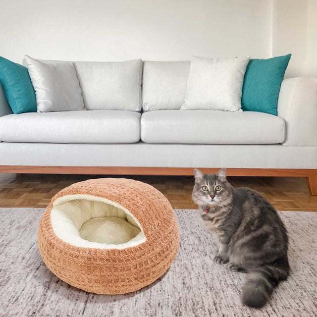 RKSTN Cat Bed Cat Nest Autumn and Winter Warm Thickened Cat Bed Coffee L