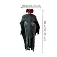 thumbnail image 3 of Clown Decor, 35*24in Ragged Gauze Horror Clown Ghost with LED Red Eyes, Door Hanging Prop, Spooky Ornament for Outdoor Yard, Porch, Entryway, Halloween Haunted Door Decoration, 3 of 7