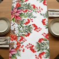 thumbnail image 5 of Table Runners 72 Inches Long Dress Scarves, Cardinal Bird Farmhouse Kitchen Table Runner, Coffee Tablerunners, Winter Poinsettia Berry Pine Cones Floral 16x72 Inch, 5 of 9