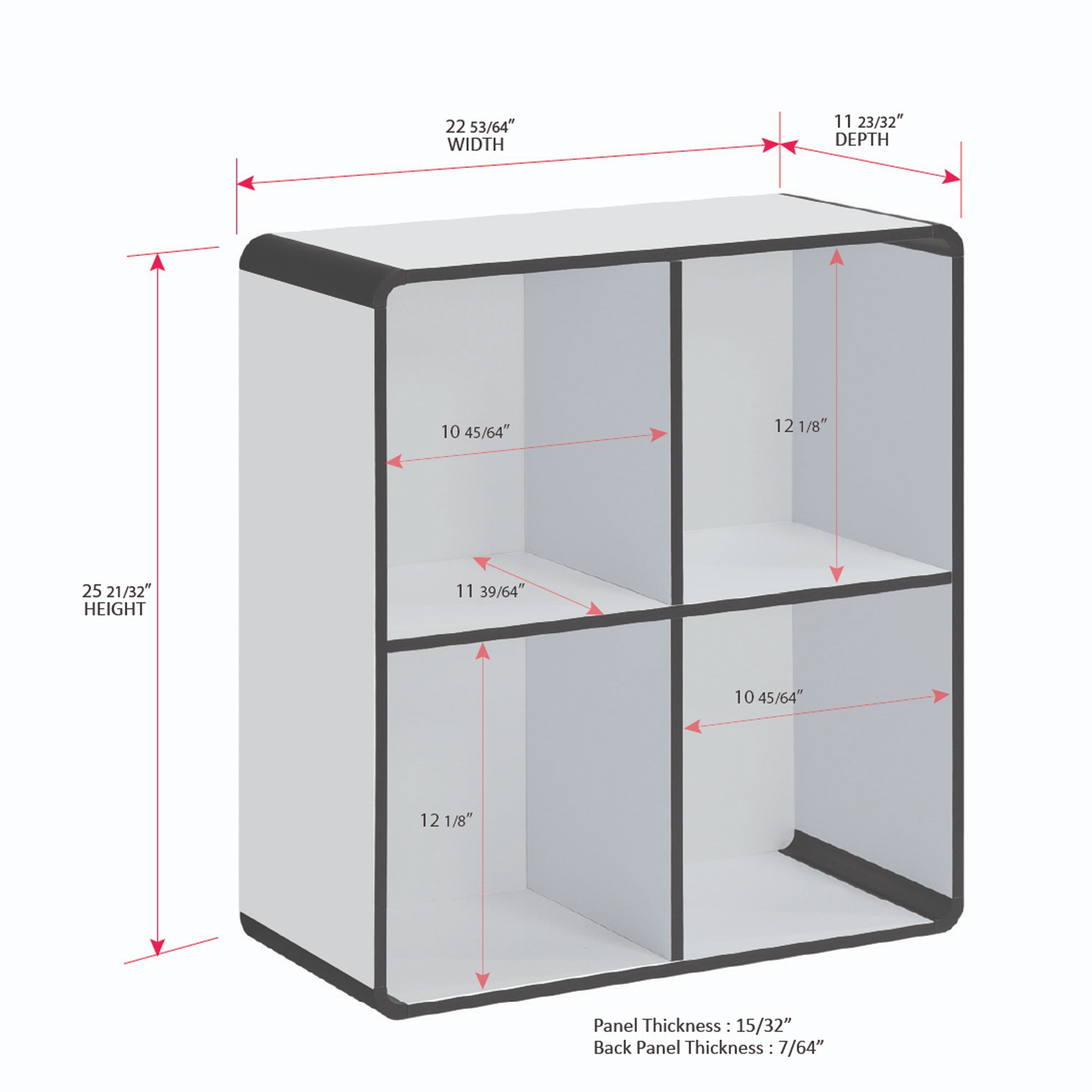 Kings Brand Furniture Dothan Wood 4-Cubed Open Bookcase - Storage Shelf Organizer Bookshelf, Blue
