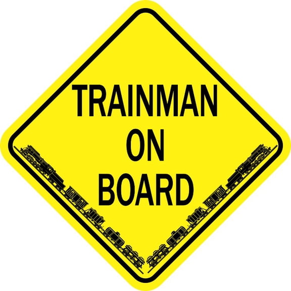 StickerTalk Trainman On Board Magnet, 5 inches by 5 inches