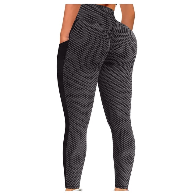 Pantalones de Yoga Para Mujer Cintura Alta Control de Barriga Adelgazamiento Leggings de Entrenamiento Correr Levantamiento de Glúteos Medias Con Bolsillos Odeerbi ODB143043
