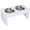 White, variant on PawHut 23” Modern Dog Bone Wooden Heavy Duty Pet Food Bowl Elevated Feeding Station - White