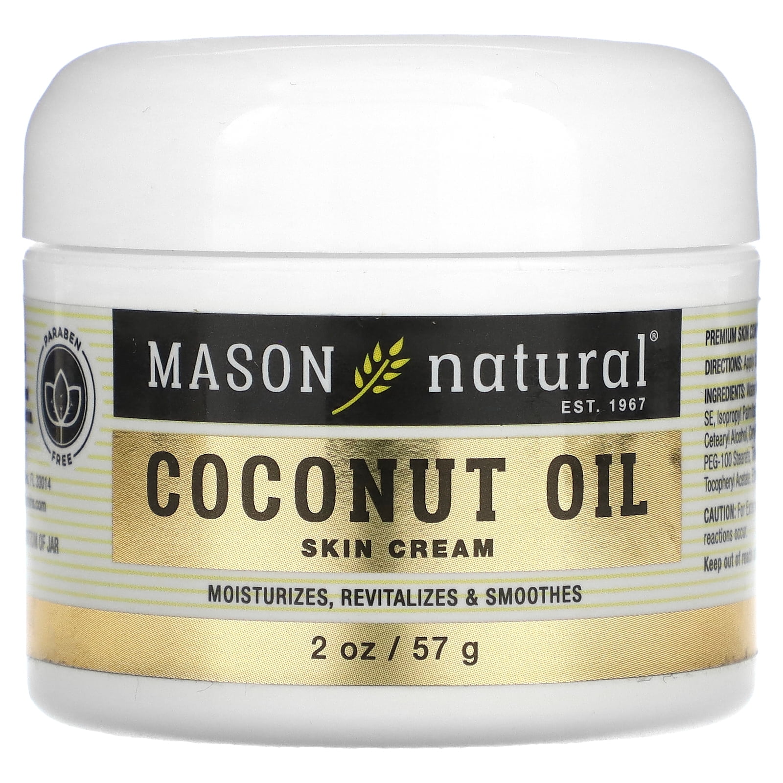 Mason Natural Coconut Oil Non-Greasy Cream 2 oz