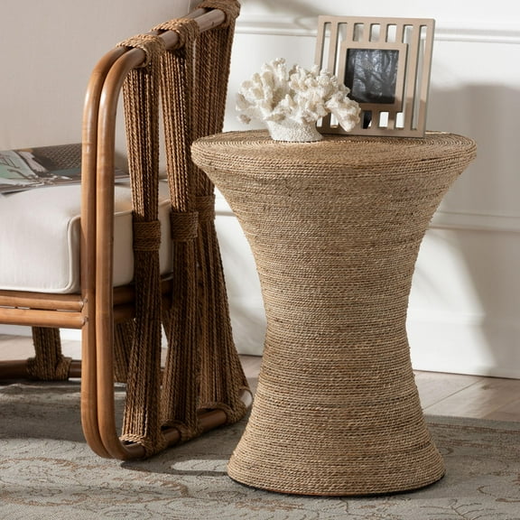 bali & pari Cady Japandi End Table, Natural Brown