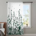 thumbnail image 4 of Green Botanical Sheer Curtains 45 Inches Long, Dragonfly Flower Leaf Retro Ink Style Light Filering Curtains, Breathable Simi Curtain Privacy Drapes for Kitchen Bathroom Small Window Treatment, 4 of 9