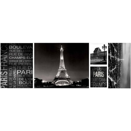 Black and White Paris  Wall Art  48 x 16 Walmart  com