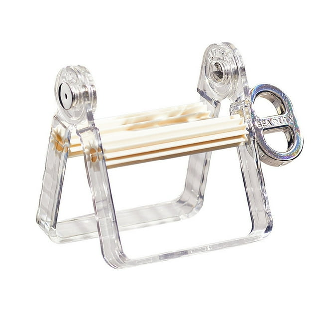 Distributeur de Dentifrice à Rouleau pour Salle de Bain avec Poignée Rotative, Essoreuse de Dentifrice, Support de Siège