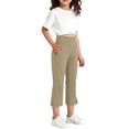 thumbnail image 6 of Lovzfmll Girl's Cropped Yoga Pants, Solid Color Split Hem 7/8 Length with Pockets, Casual Pants for Big Girls 12-13 Years, 6 of 9