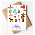 thumbnail image 1 of Sombrero Guitar Chili Mexico Elment Welcome Back Greeting Cards Envelopes Blank, 1 of 3