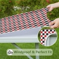 thumbnail image 6 of Red Black White Checkered Pattern Square Fitted Tablecloth with Elastic Edge,Square Table Cover,Washable Elastic Table Cover for Home Kitchen Party Decor 34"x34", 6 of 6