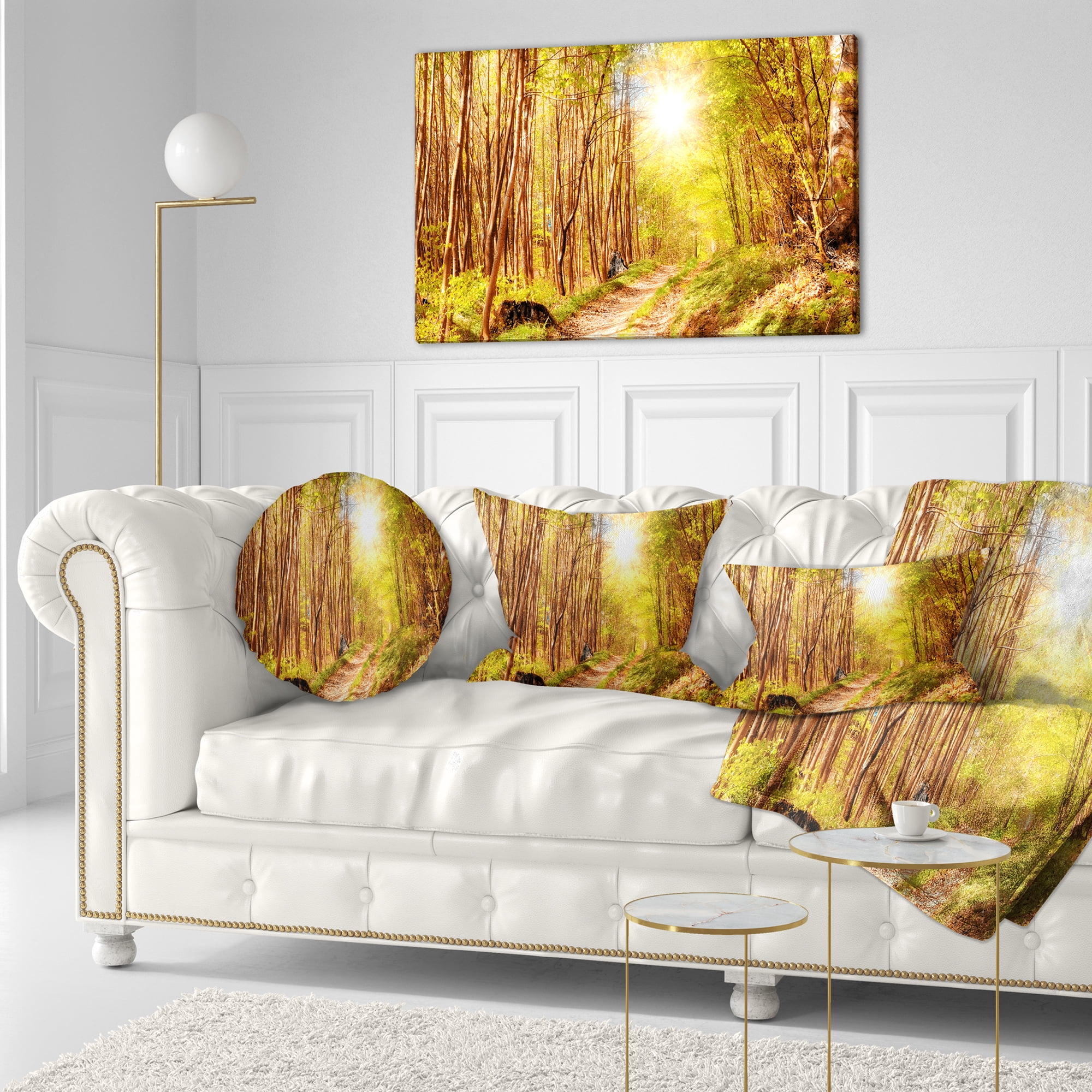 Designart Autumn in Denmark - Photography Landscape Printed Throw Pillow - 12x20
