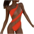 thumbnail image 2 of TIMIFIS Women's One Piece Swimsuit V Neck Scalloped Trim Contrast Mesh Wide Straps Low Back, 2 of 5