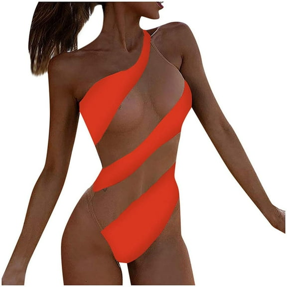 Aoochasliy Swimsuit Clothes Fashion Womens Color Matching Siamese Push-Up Pad Swimwear Swimsuit Beachwear