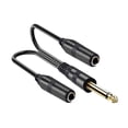 thumbnail image 3 of Cable adaptador divisor en Y, cable para altavoz, conector jack, adaptador macho a 2 hembra de 6,35 mm para altavoces de guitarra Monocanal, 3 of 8
